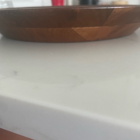 Vintage Kustom Kraft Solid Black Walnut Chip Vegetable Round Plate 12" - Picture 5 of 7